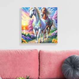 Impressão Em Tela 5D Kit de Pintura em Diamante Design de Cavalo, Ar