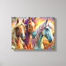 Impressão Em Tela 5D Kit de Pintura em Diamante Design de Cavalo, Ar