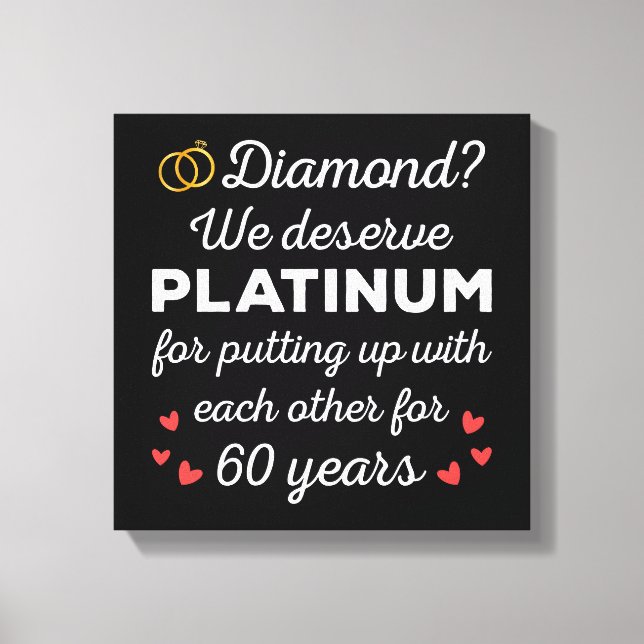 Impressão Em Tela 60º Aniversário do Casamento I - Casal Engraçado D (Frente)