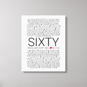 Impressão Em Tela 60 razões pelas quais te amamos vovó de casament