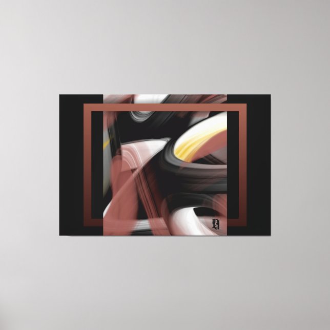 Impressão Em Tela 60x40" Trend Abstract Art Black White Powdery (Frente)