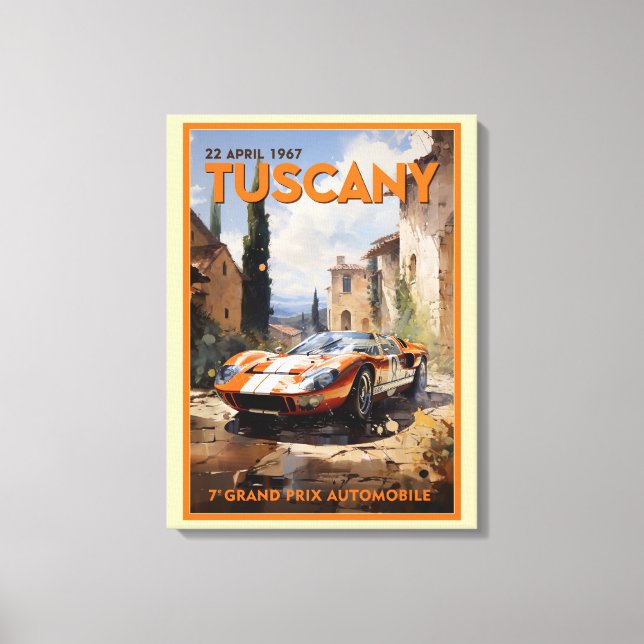 Impressão Em Tela 7 Grande Prêmio de Raça de Carros Reunião de 1967 (Frente)