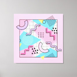 Impressão Em Tela 80's Memphis Active Pink Light Blue