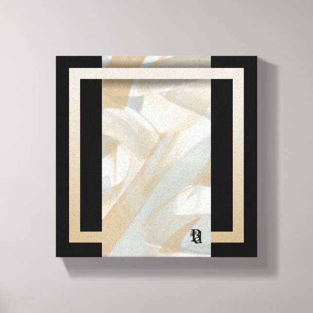 Impressão Em Tela 8x8" Sandy Tornado Trend Abstrato Art Beige (Frente)