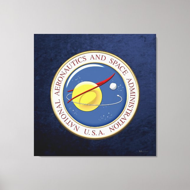 Impressão Em Tela [900] Emblema da NASA [3D] (Frente)