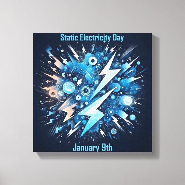 Impressão Em Tela 9 de janeiro - Dia da Eletricidade Estática (Frente)