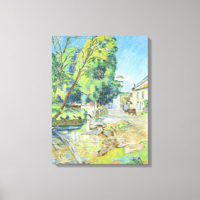 Impressão Em Tela A Aldeia (pastel no papel) (Frente)