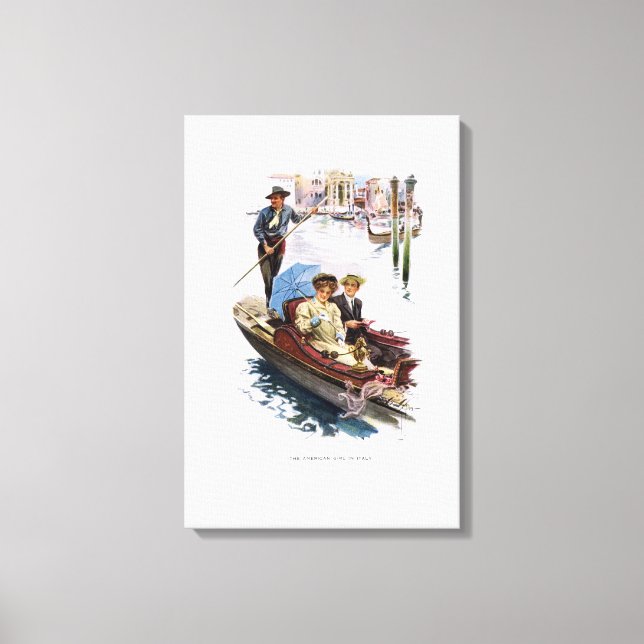 Impressão Em Tela A americana na Itália por Harrison Fisher (Frente)