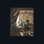 Impressão Em Tela A Arte da Pintura de Johannes Vermeer<br><div class="desc">A Arte da Pintura (Alegoria de Pintura) de Johannes Vermeer, c. 1666, é a segunda maior e mais elaborada composição do artista, representando um interior de estúdio de arte com pintor pintando um modelo. Acreditado ser uma alegoria complexa da arte da pintura, o modelo veste uma coroa de folhas de...</div>
