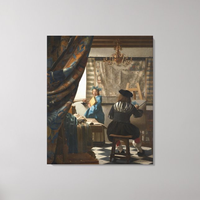 Impressão Em Tela A Arte da Pintura de Johannes Vermeer (Frente)