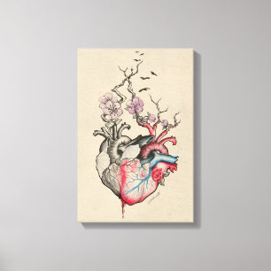 Impressão Em Tela A arte do amor fundiu corações anatômicos com a