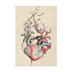 Impressão Em Tela A arte do amor fundiu corações anatômicos com as