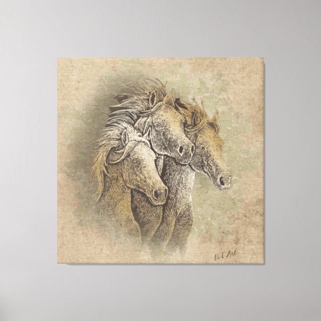 Impressão Em Tela A Arte dos Cavalos (Frente)