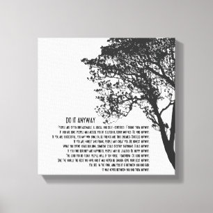 Impressão Em Tela A árvore preto e branco fá-lo de qualquer maneir