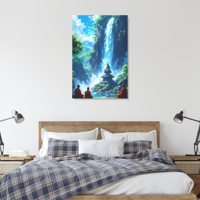 Impressão Em Tela A Ascensão Tranquila dos Monges (Insitu(Quarto))
