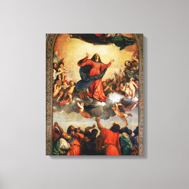 Impressão Em Tela A Assunção da Virgem, 1516-18 (Frente)