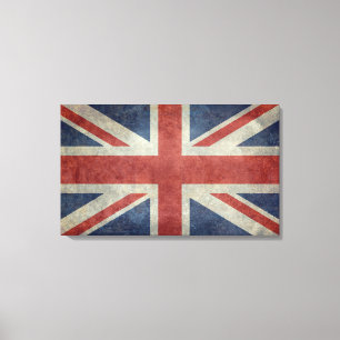 Impressão Em Tela A bandeira de Union Jack do Reino Unido - vintage