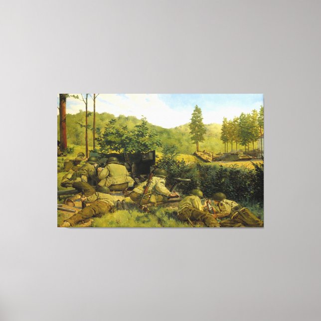 Impressão Em Tela A Batalha de Mortain por Keith Rocco (Frente)