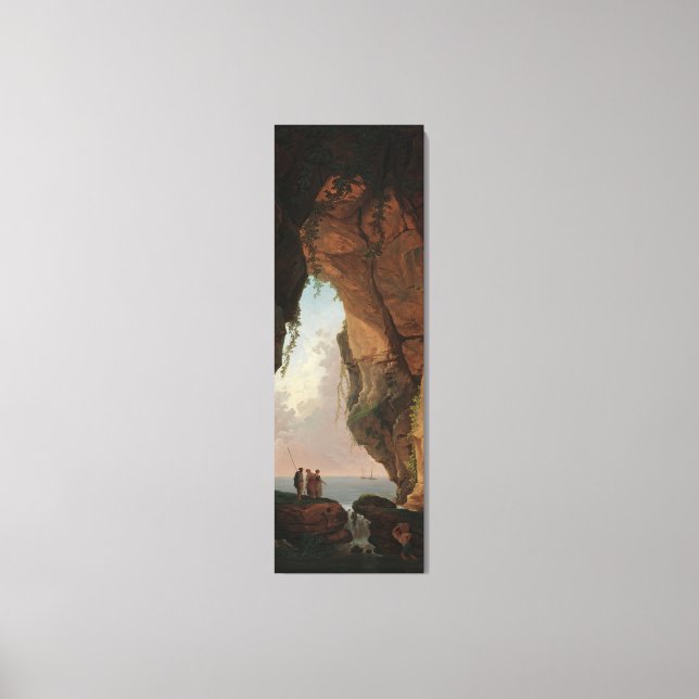 Impressão Em Tela A Boca de uma Caverna (1784) Hubert Robert (Frente)