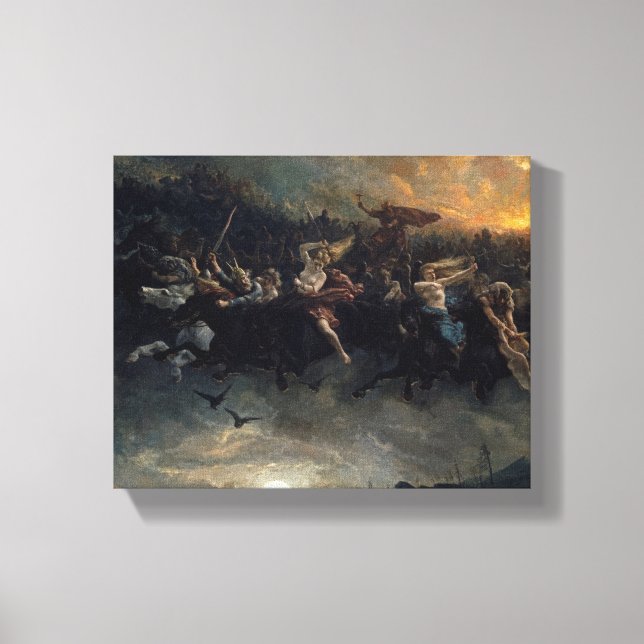 Impressão Em Tela A Caça Selvagem de Odin, 1872, por Peter Nicolai A (Frente)