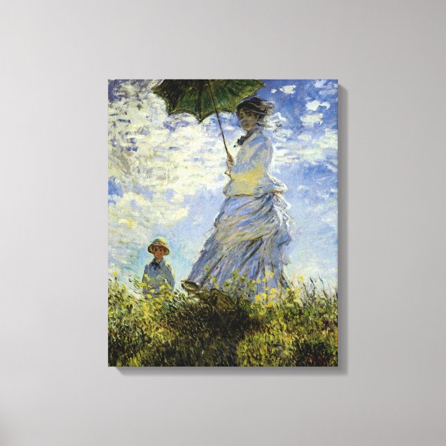 Impressão Em Tela A Caminhada, Senhora com Parasol (Frente)