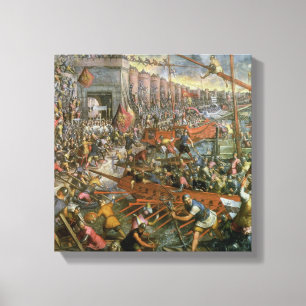 Impressão Em Tela A captação de Constantinople em 1204 (óleo no c