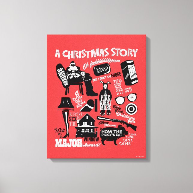 Impressão Em Tela A Christmas Story Icons Graphic (Frente)
