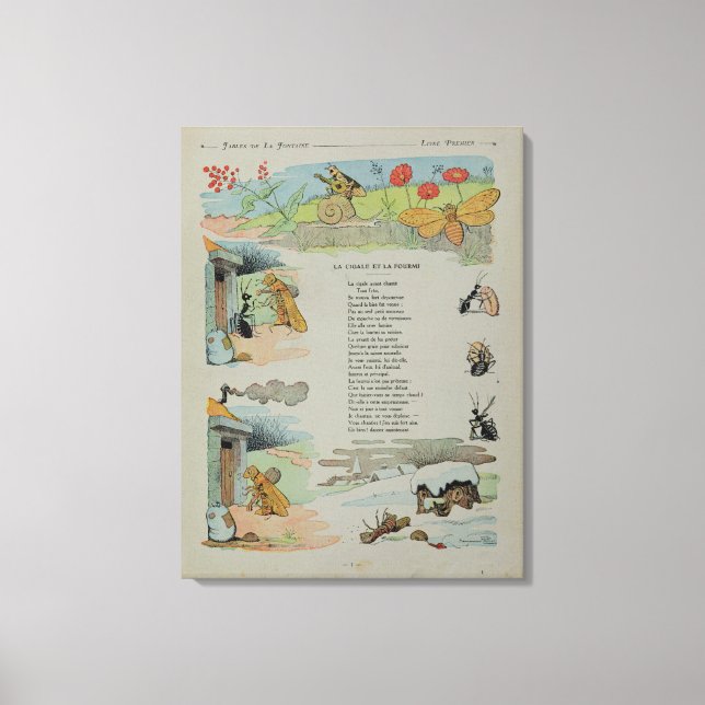 Impressão Em Tela A Cicada e a Formiga das Fábricas (Frente)