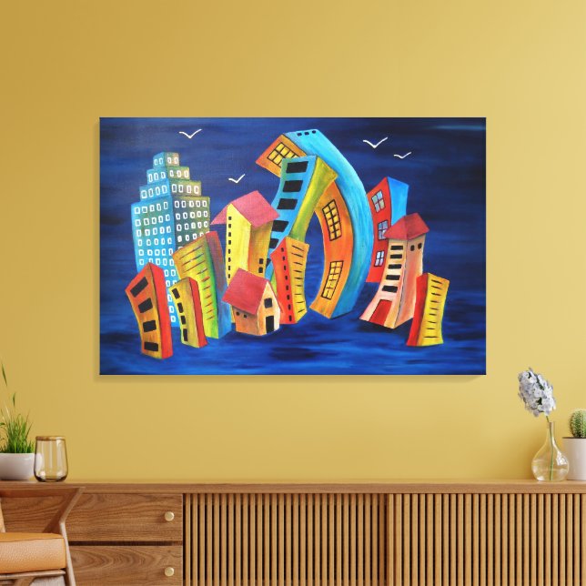 Impressão Em Tela A Cidade Flutuante (Insitu(Sala de estar))