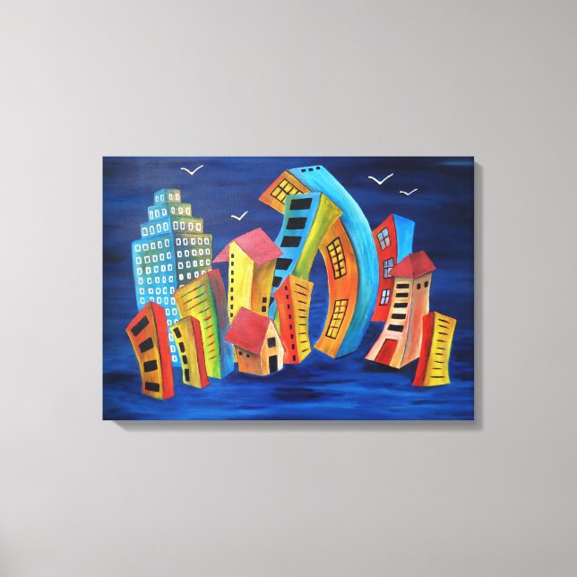 Impressão Em Tela A cidade flutuante (Frente)