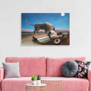 Impressão Em Tela A Cigana Adormecida Henri Rousseau