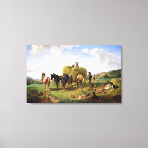 Impressão Em Tela A colheita do feno, 1869