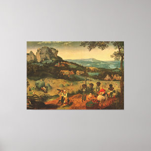 Impressão Em Tela A colheita do feno de Bruegel de Pieter Bruegel -