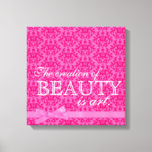 Impressão Em Tela "A criação da beleza é a arte", arco rosa damask