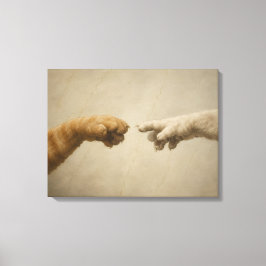 Impressão Em Tela A Criação do Gato Adão Paródia da Arte do Renascim