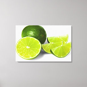 Impressão Em Tela A cunha cortada do limão, no fundo branco, cortou