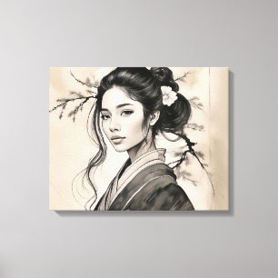 Impressão Em Tela A Dama Japonesa