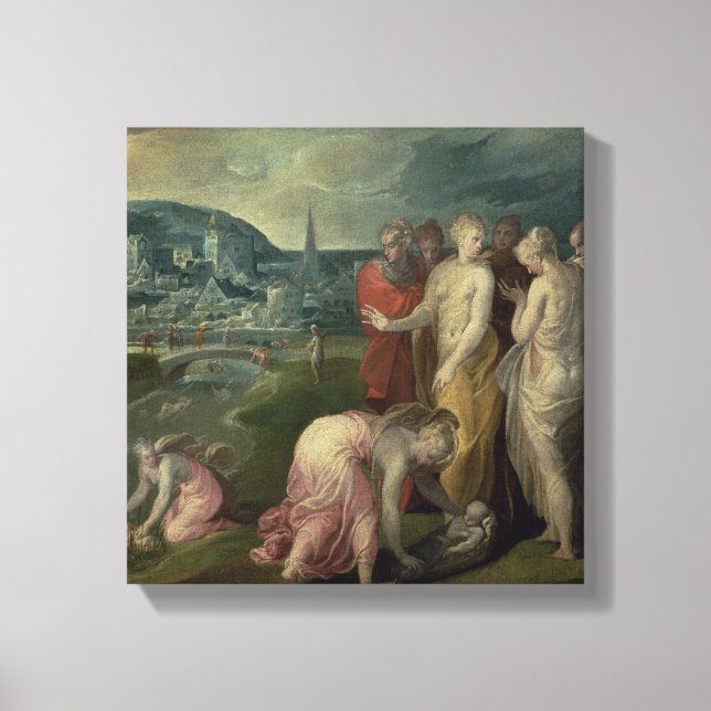 Impressão Em Tela A descoberta de Moisés (óleo na canvas) (Frente)
