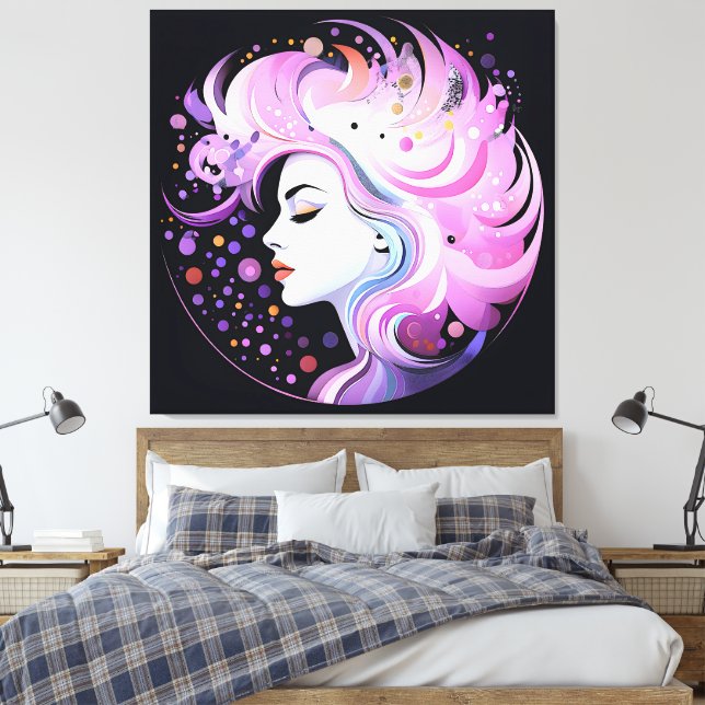 Impressão Em Tela "A Essência da Elegância" Beleza das Mulheres (Insitu(Quarto))