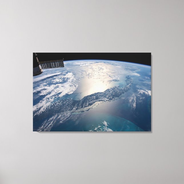 Impressão Em Tela A Estação Espacial Internacional Acima Do Atlântic (Frente)