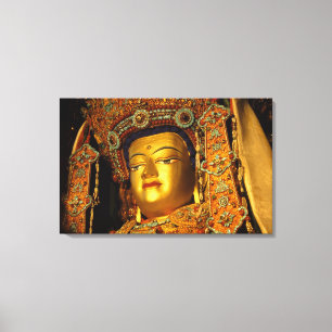 Impressão Em Tela A estátua gildada do Buda Jowo, Templo Jokhang,