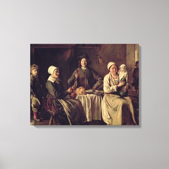 Impressão Em Tela A Família Camponesa, 1642 (óleo na canvas) (Frente)