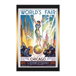 Impressão Em Tela A feira de mundo 1933 de Chicago - art deco retro
