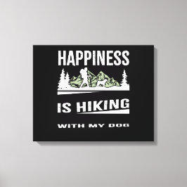 Impressão Em Tela A Felicidade Está Caminhando Com Meu Cachorro