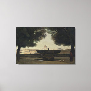 Impressão Em Tela A Fonte da Academia Francesa em Roma