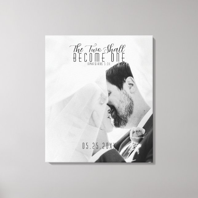 Impressão Em Tela A Foto Personalizada Dois Se Tornará Um Casamento (Frente)