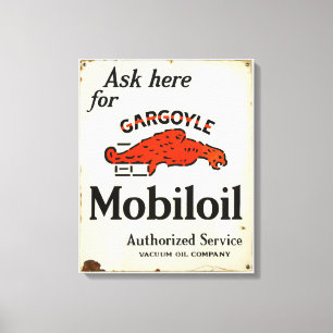 Impressão Em Tela A gárgula Mobiloil autorizou o sinal do serviço