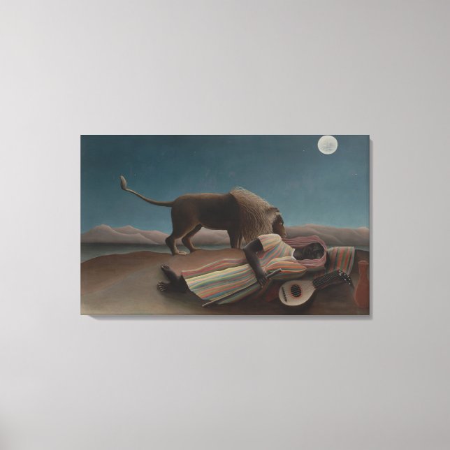 Impressão Em Tela A Gitana Adormecida de Henri Rousseau, Arte Antiga (Frente)