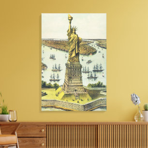 Impressão Em Tela A Grande Estátua de Bartholdi, Estátua da Liberdad