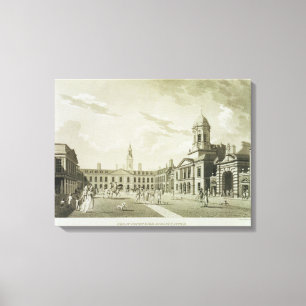 Impressão Em Tela A grande jarda da corte, castelo de Dublin, 1792